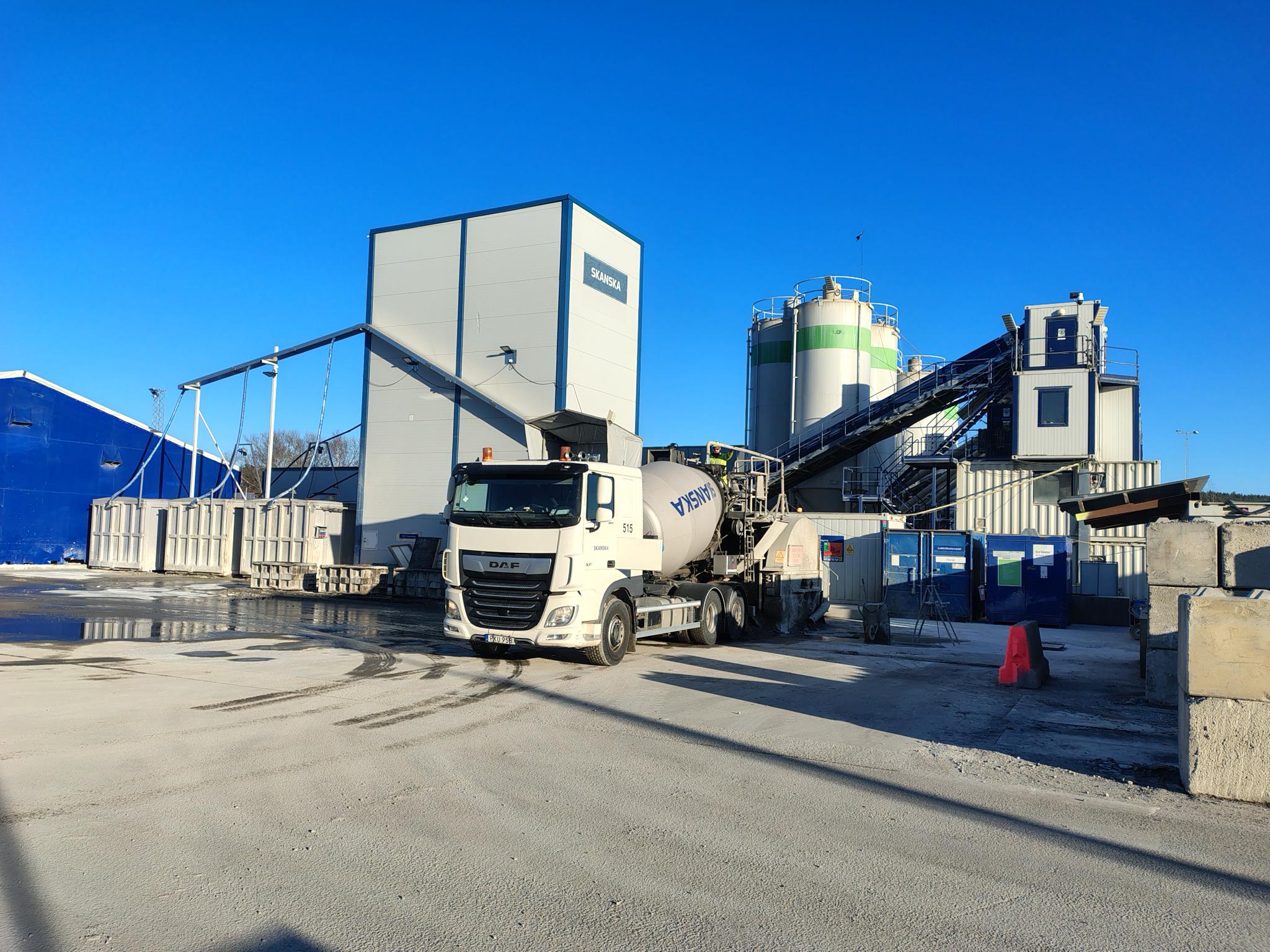 Utbyggnad av tvättanläggning för betongbilar hos Skanska Stockholm